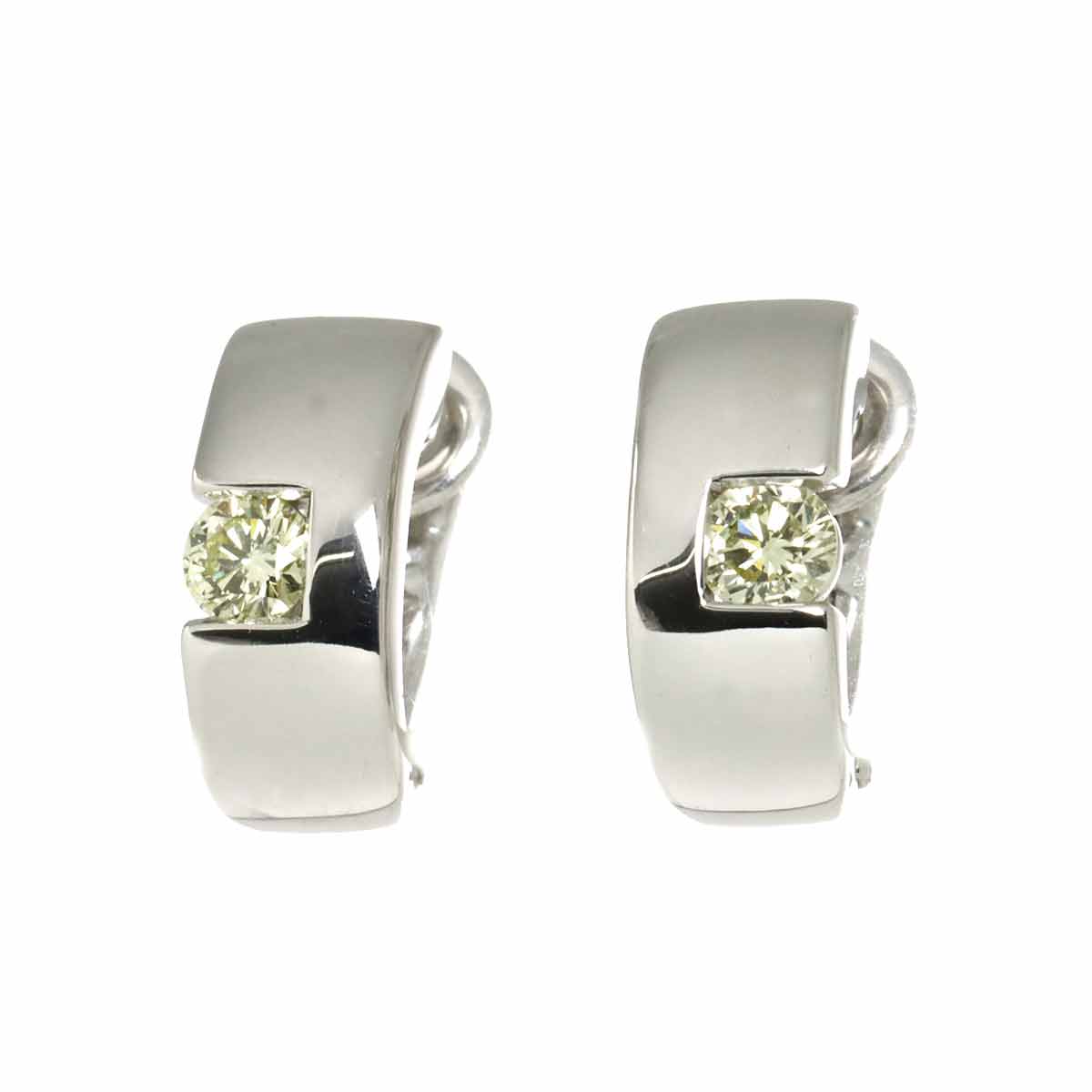 Diamond 0.15ct/0.15ct Earrings Clip on 18K White Gold 750