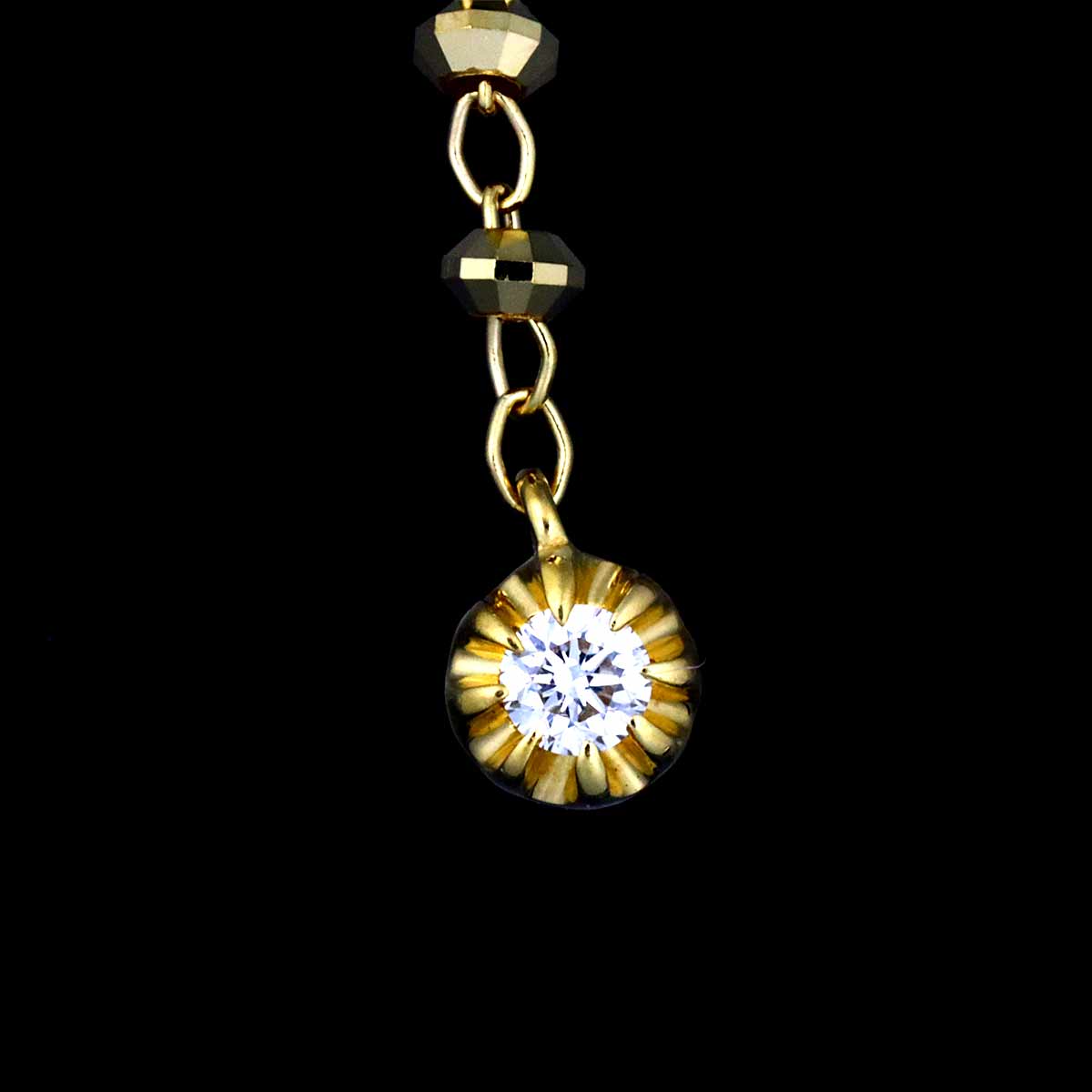 Diamond Earrings Pierced K18 YG 750