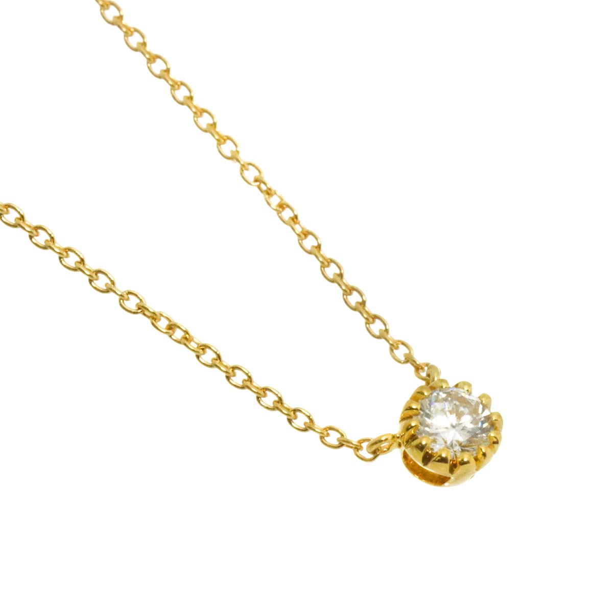 Diamond 0.12ct Necklace 18K YG 750