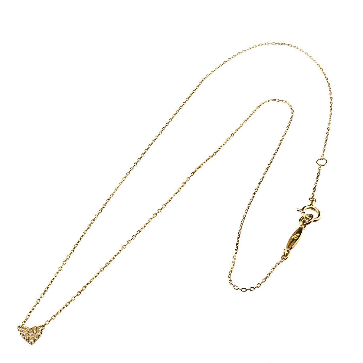 Heart Diamond 0.05ct Necklace 18K Yellow Gold 750