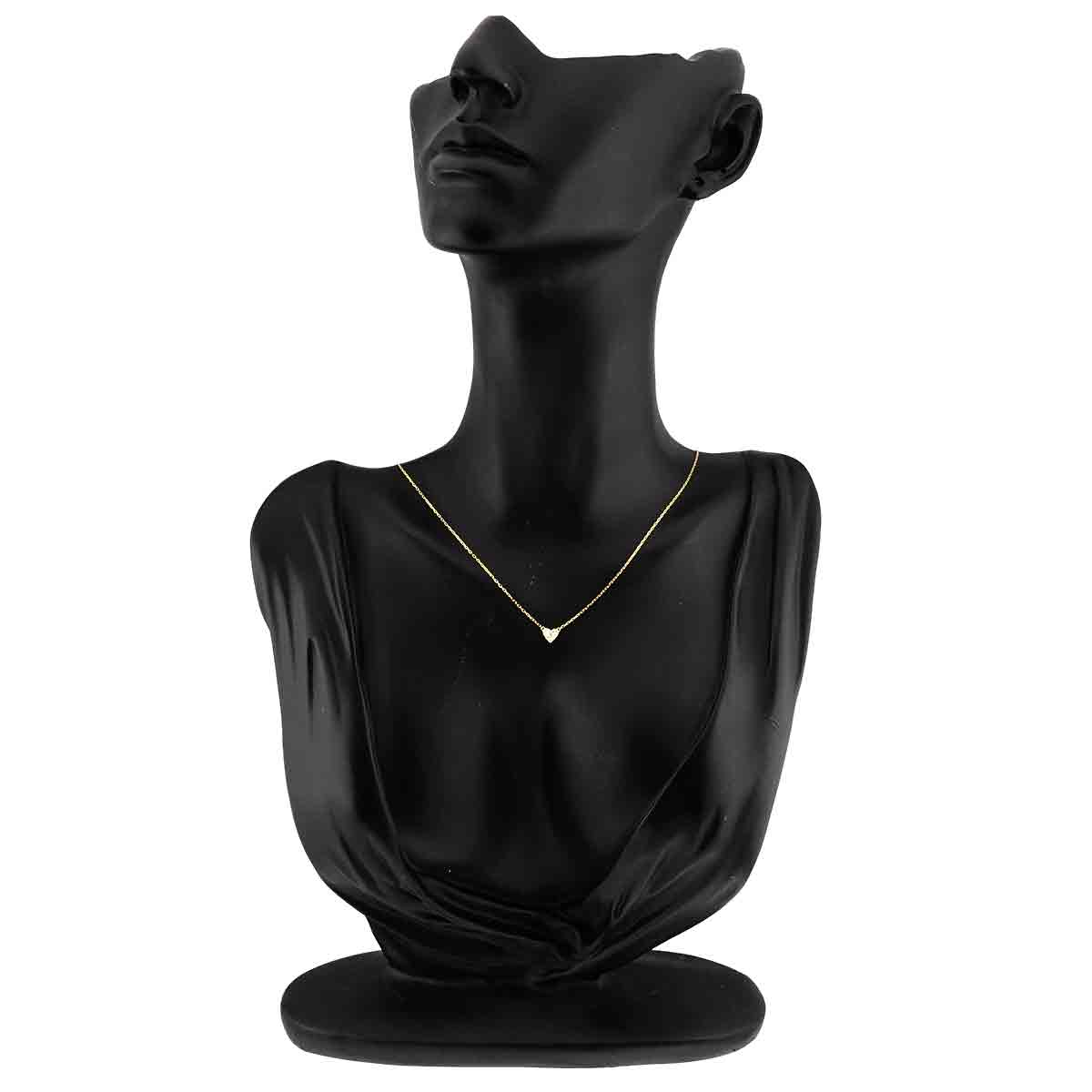 Heart Diamond 0.05ct Necklace 18K Yellow Gold 750