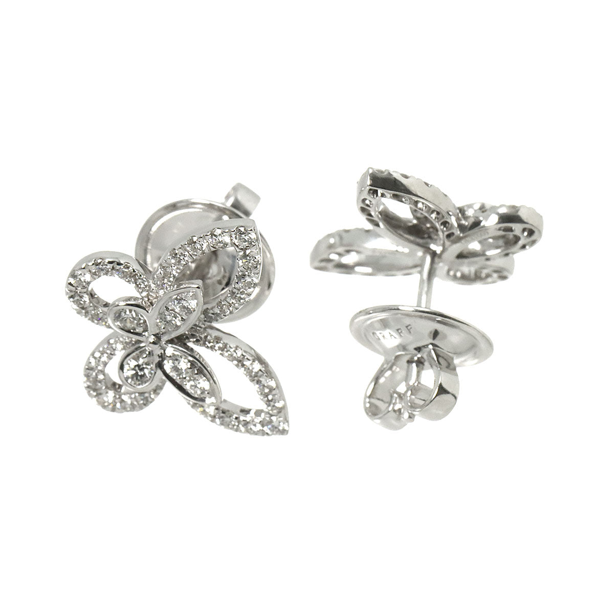 Butterfly Mini Diamond Earrings Pierced 18K WG 750