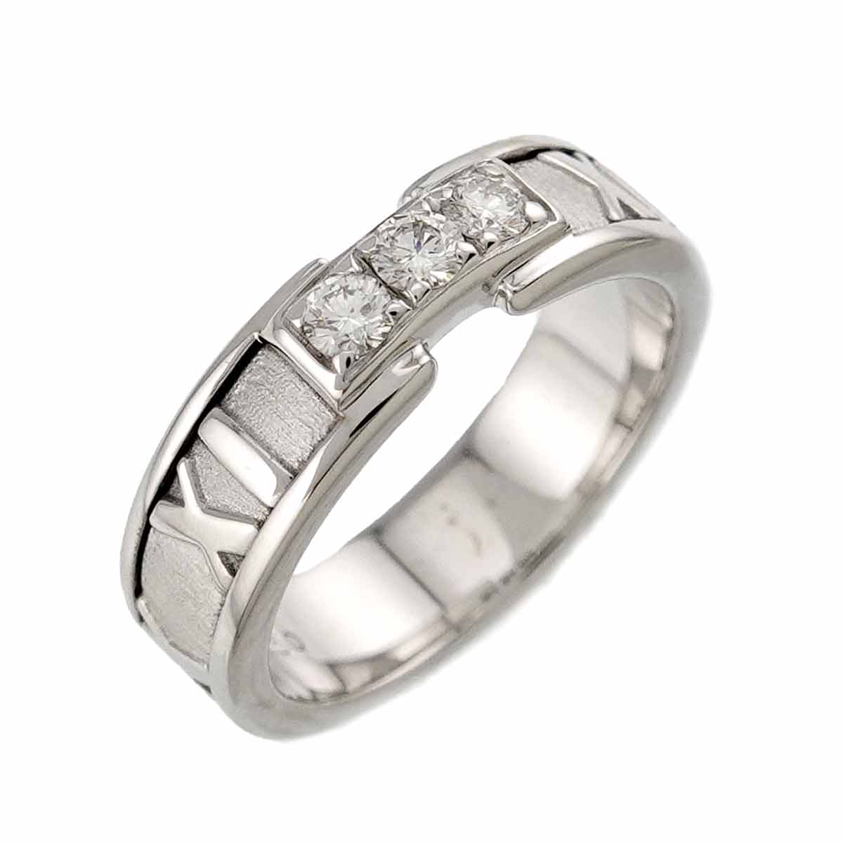 Atlas Diamond Ring 18K White Gold 750 size5.25(US)