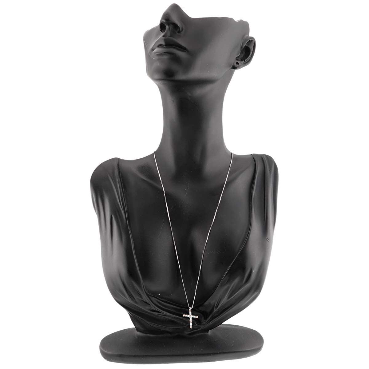 Diamond Cross Necklace 18K WG 750