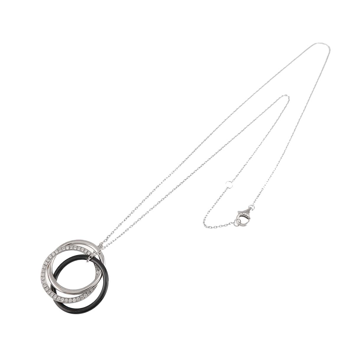 Trinity Diamond Necklace 18K WG 750 Ceramic