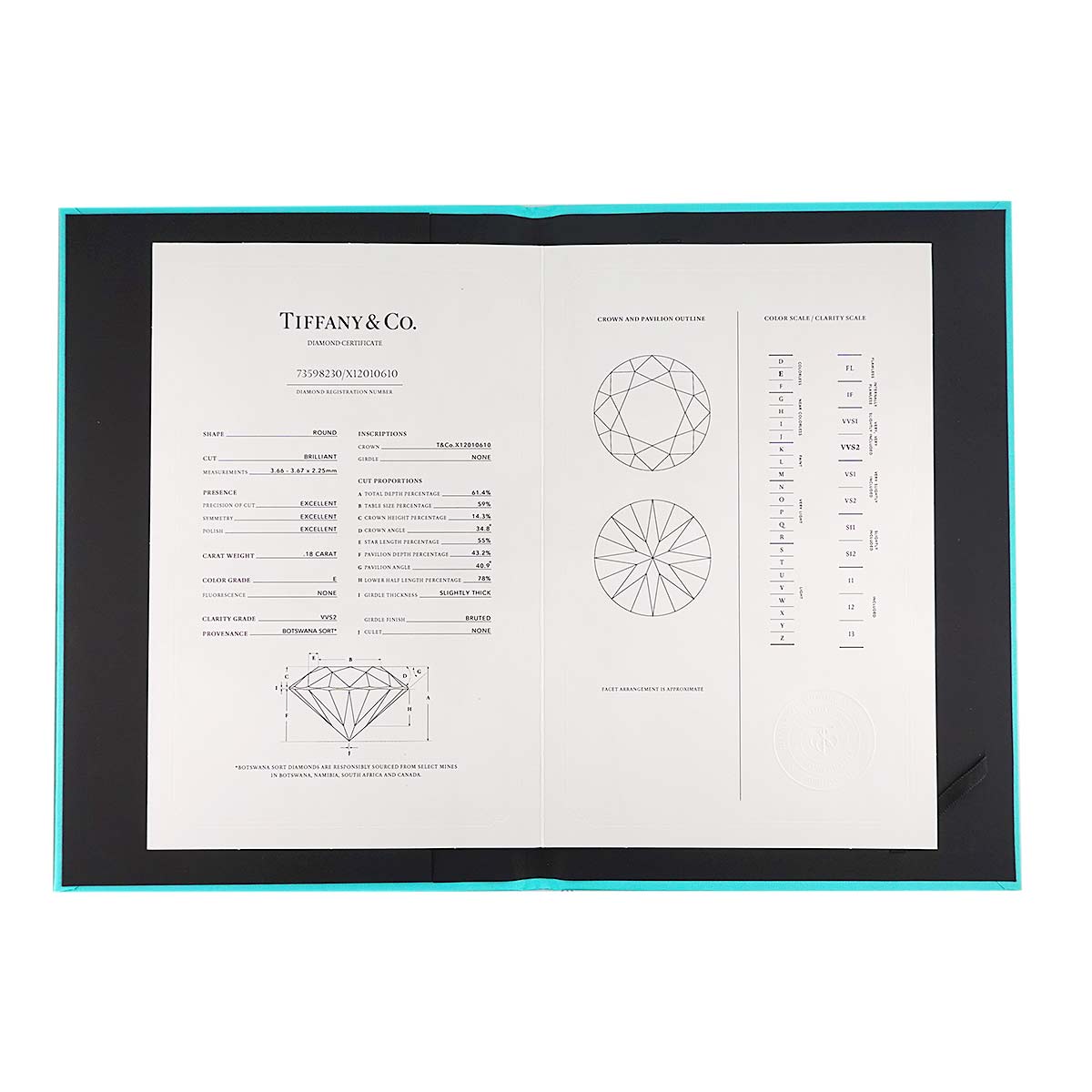 Diamond 0.18ct E/VVS2/3EX Ring Platinum Size4-4.5(US)