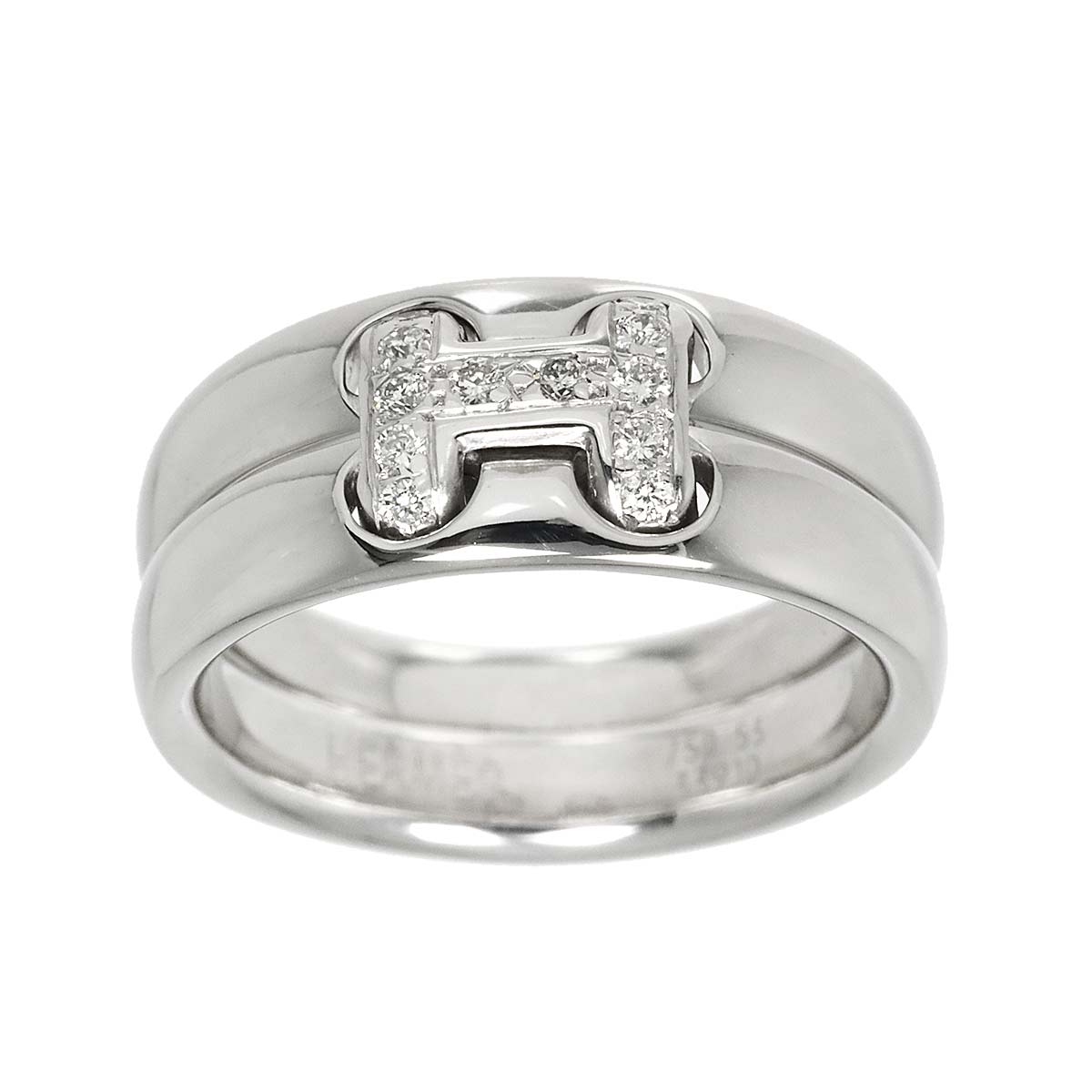 Diamond Ring 18K White Gold 750 Size53 6-6.25(US)