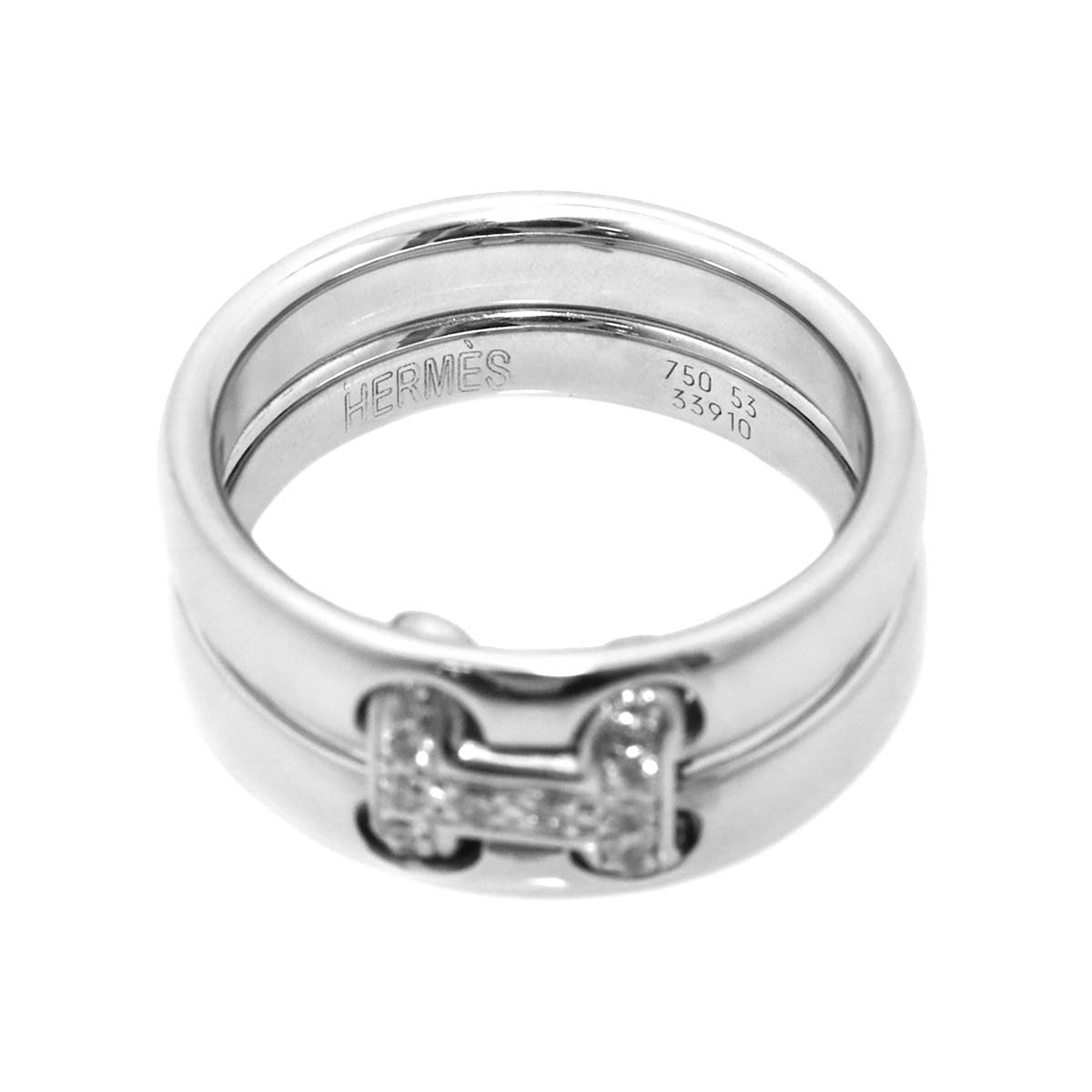 Diamond Ring 18K White Gold 750 Size53 6-6.25(US)