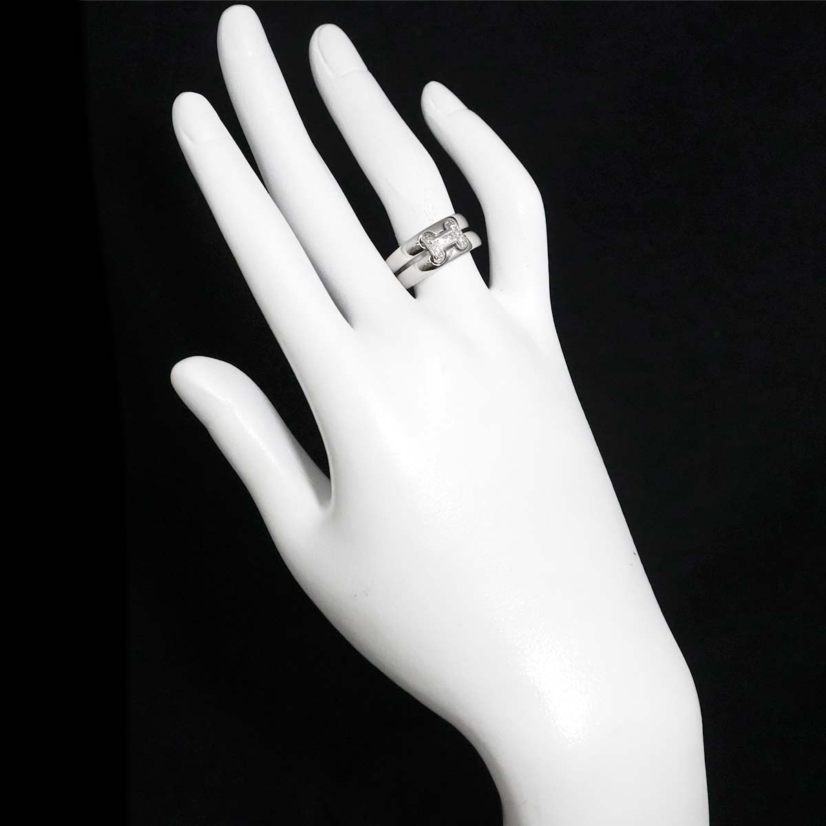 Diamond Ring 18K White Gold 750 Size53 6-6.25(US)