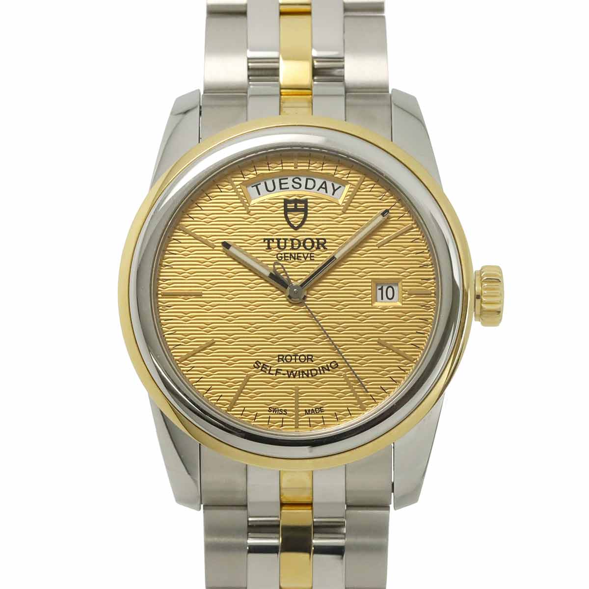 Glamour DateDay 56003 YG Automatic Gold Dial Mens Watch