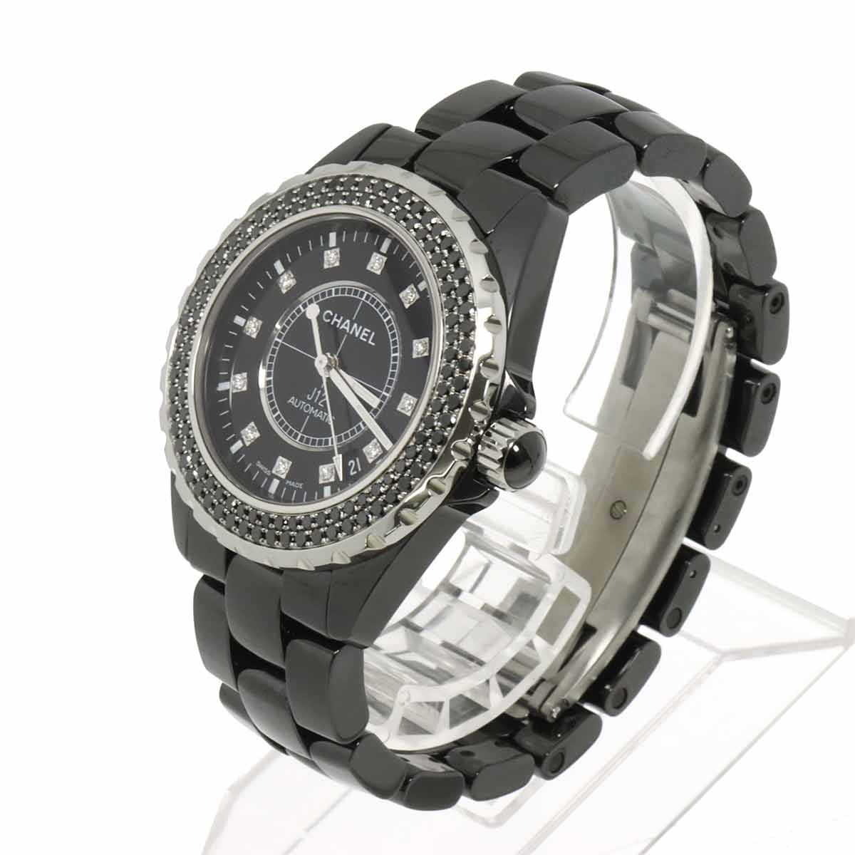 J12 H1626 38mm 12P Diamond Automatic Black Dial Mens Watch
