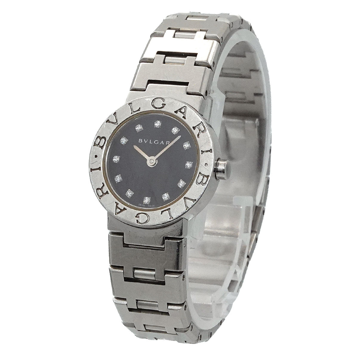 BVLGARIBVLGARI BB23SS 12P Diamond Quartz Silver Dial Ladies