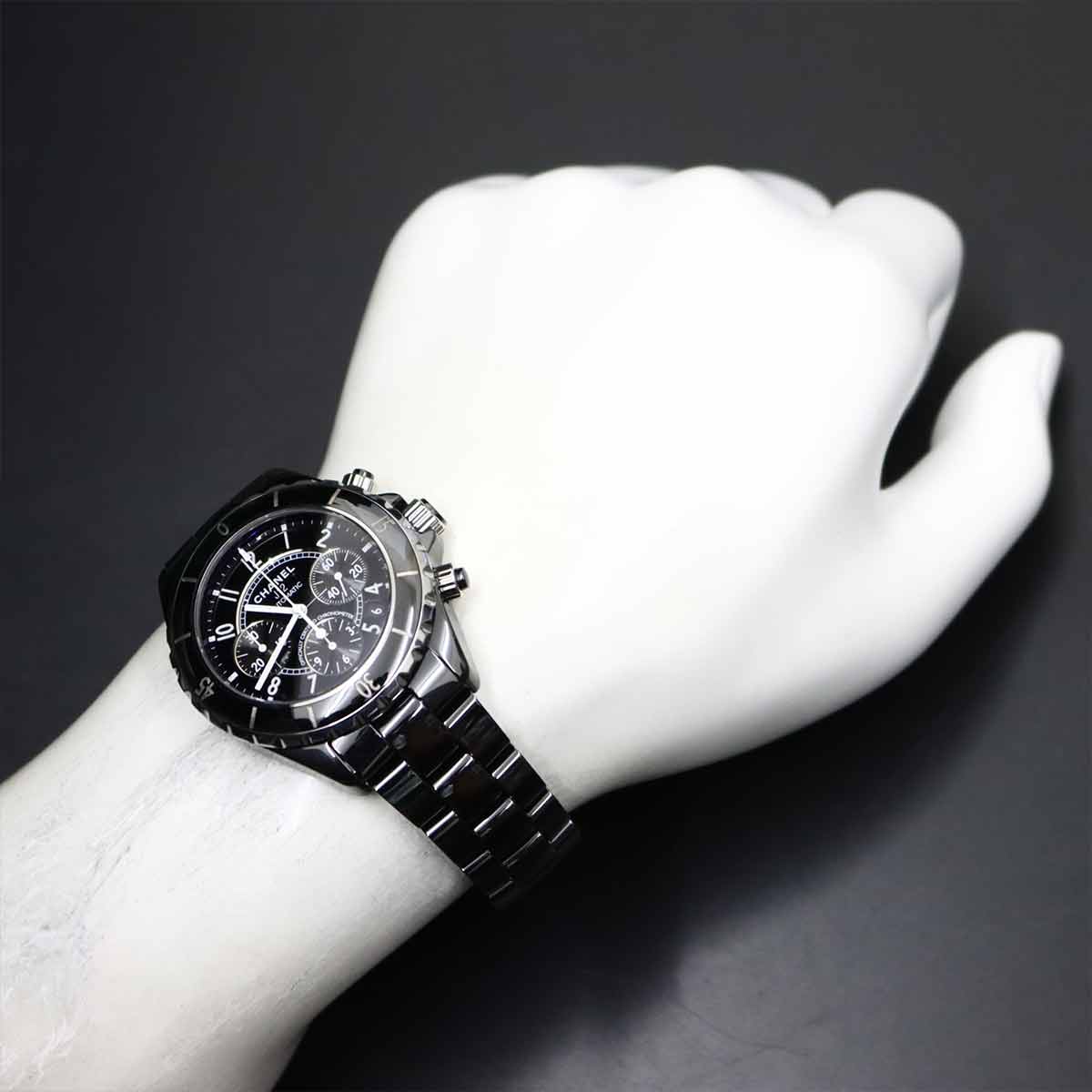 J12 41mm Chronograph H0940 Date Automatic Black Dial Mens