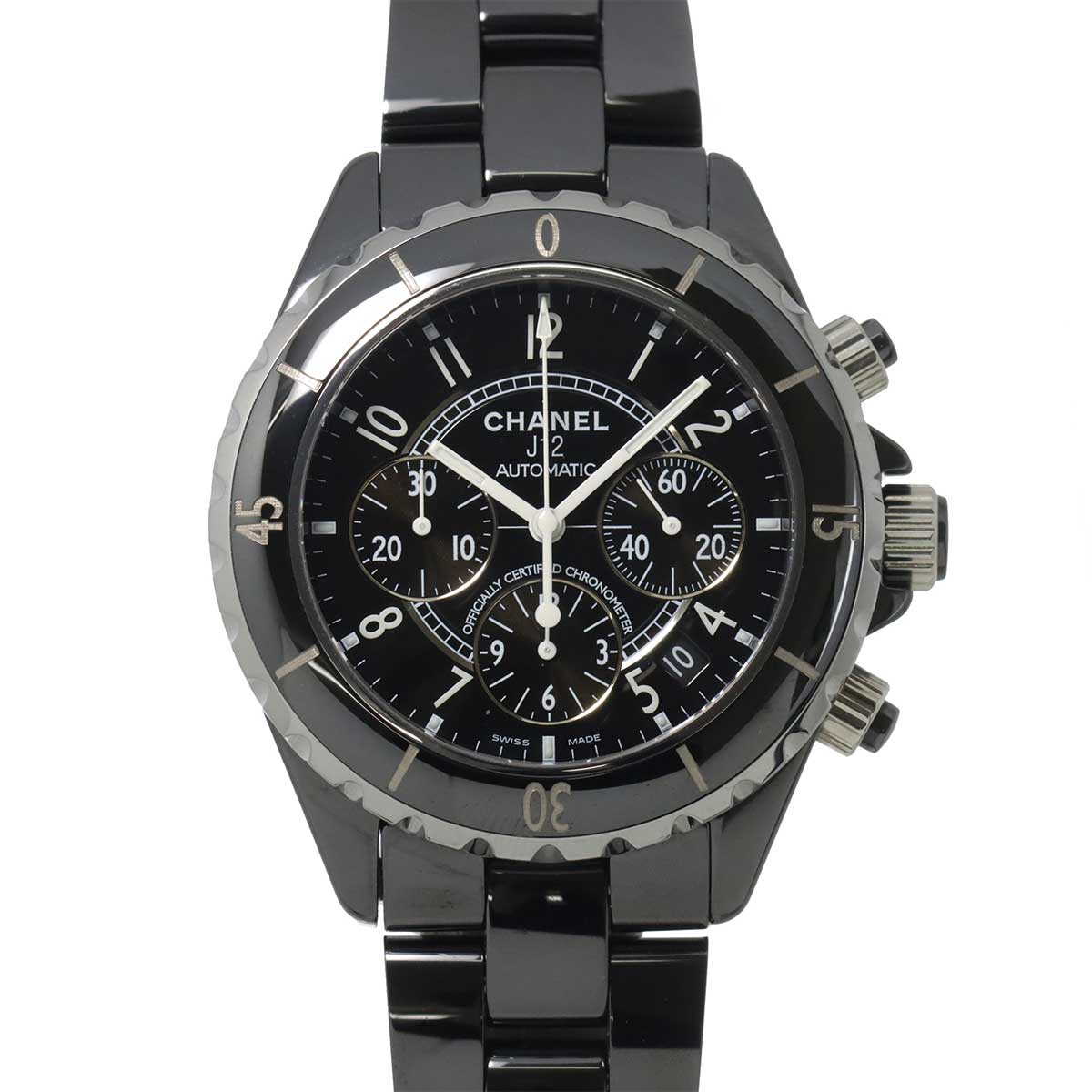 J12 41mm Chronograph H0940 Date Automatic Black Dial Mens