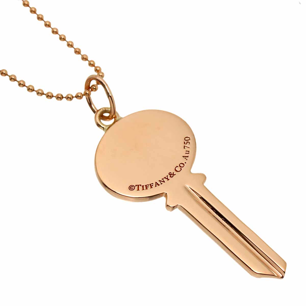 Oval key Necklace 18K PG 750