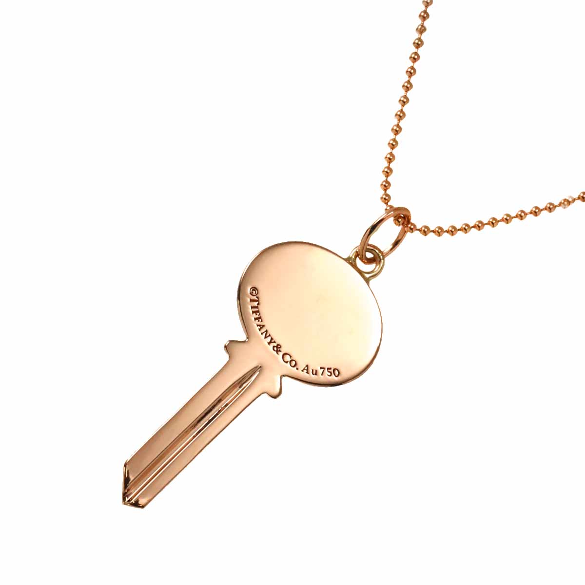 Oval key Necklace 18K PG 750