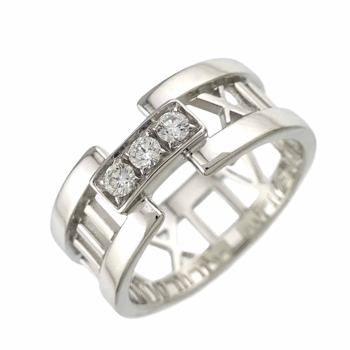 Atlas Diamond Ring 18K White Gold 750 size7.5(US)