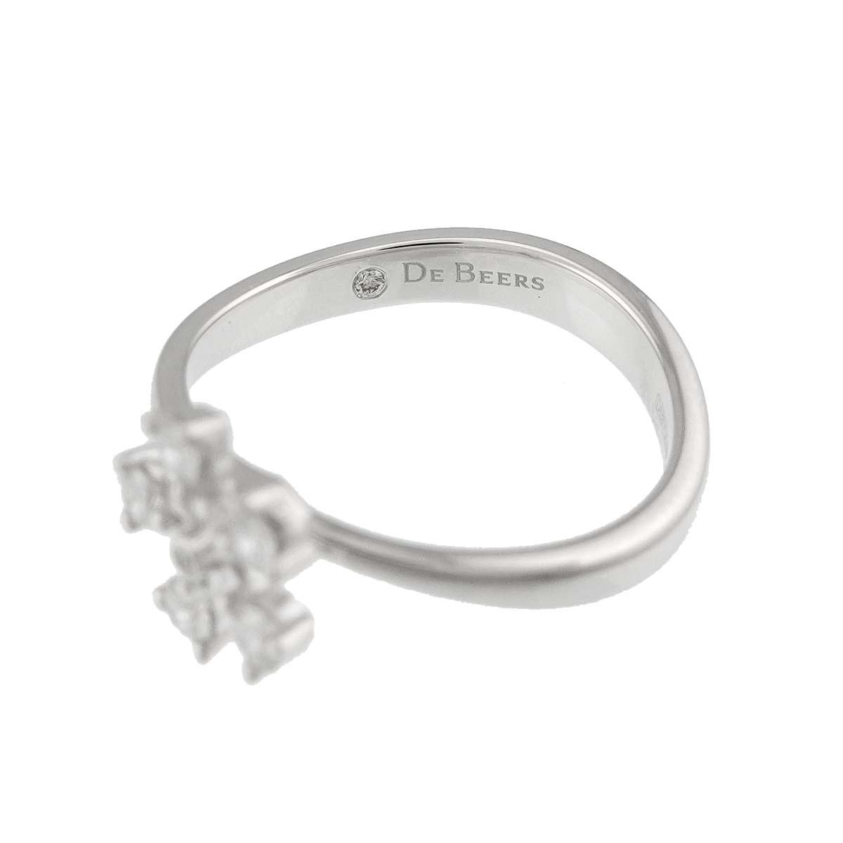 Diamond Flower Ring 18K WG 750 Size5.5-5.75(US)