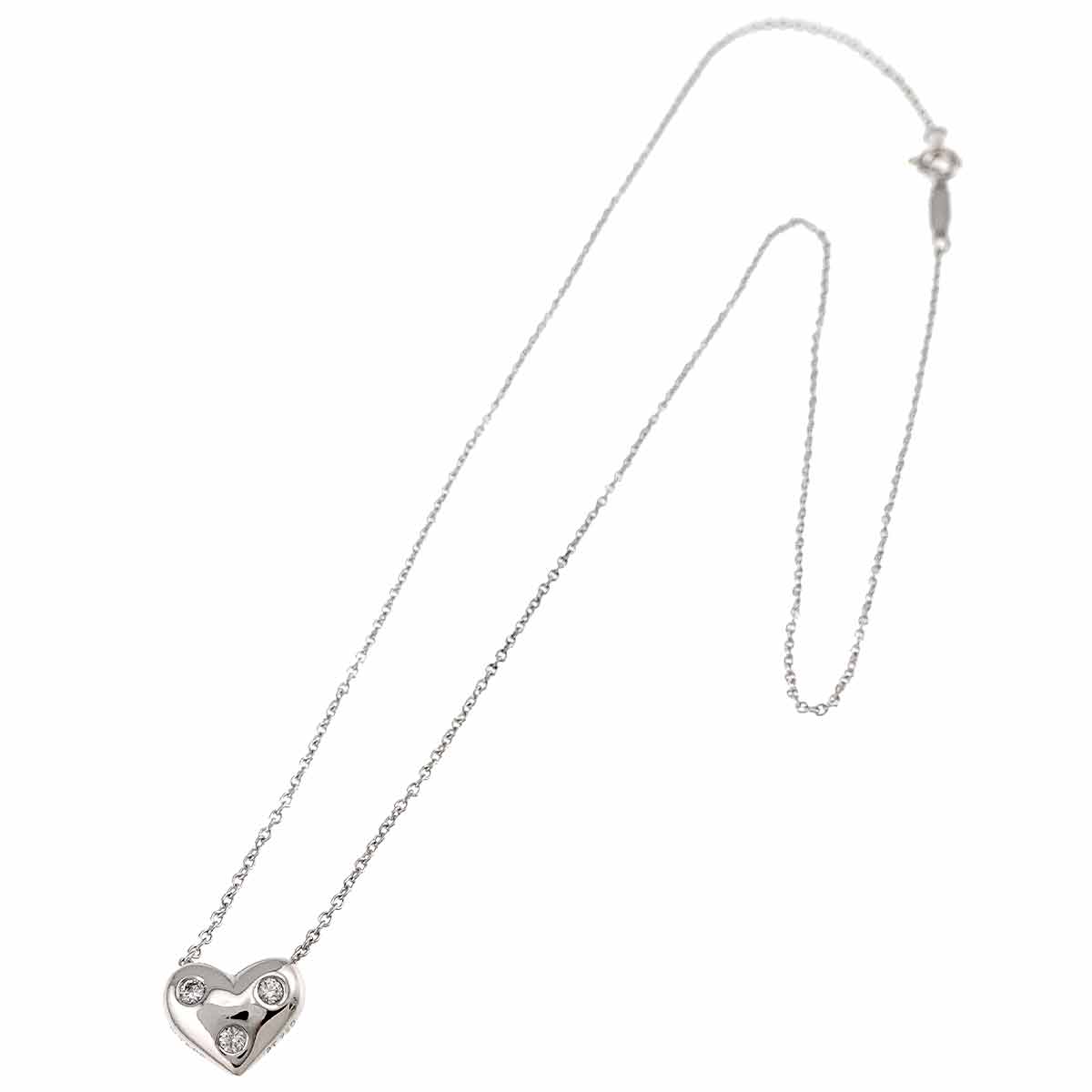 Dots Diamond Heart Necklace Platinum