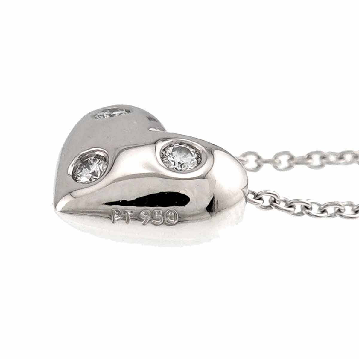 Dots Diamond Heart Necklace Platinum