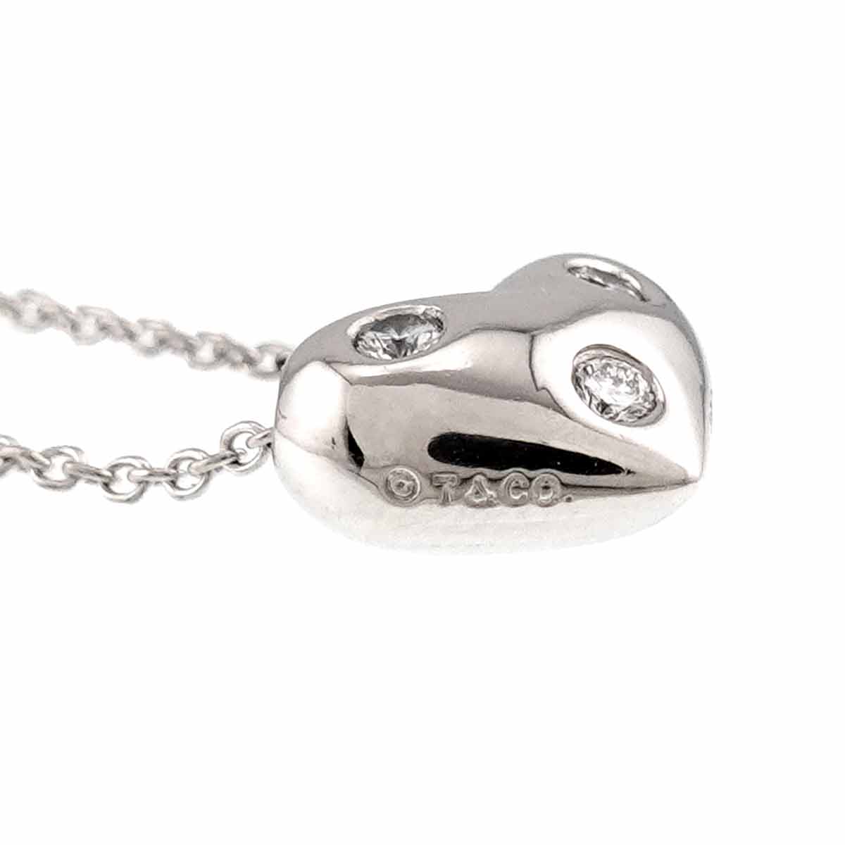 Dots Diamond Heart Necklace Platinum