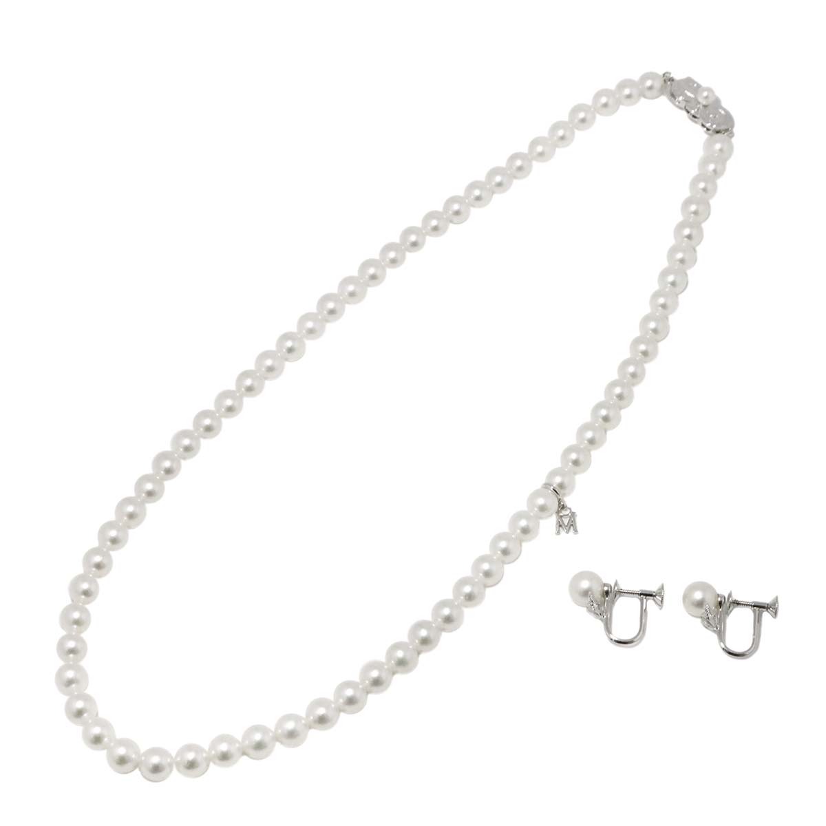 Akoya Pearl SV Necklace Earrings Two piece set