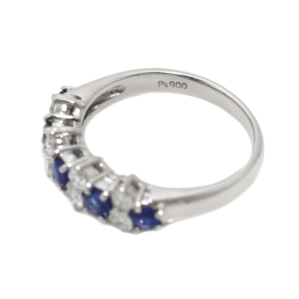 Sapphire 0.58ct Diamond 0.34ct Ring Pt Platinum size4.5(US)