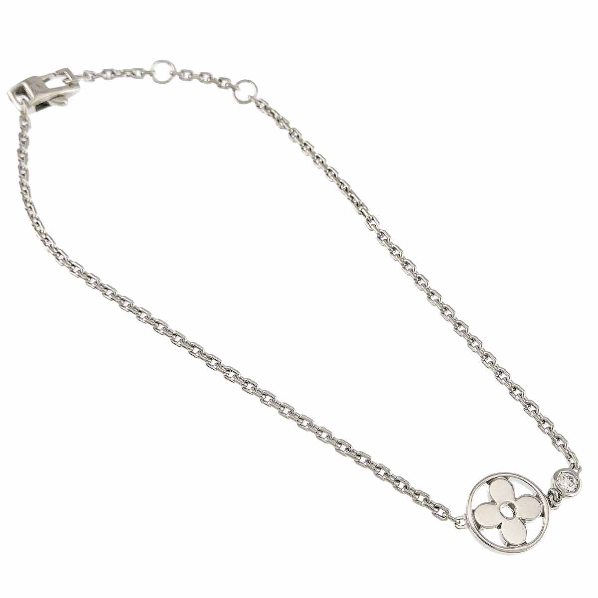 MONOGRAM Flower Diamond Bracelet 18K White Gold 750