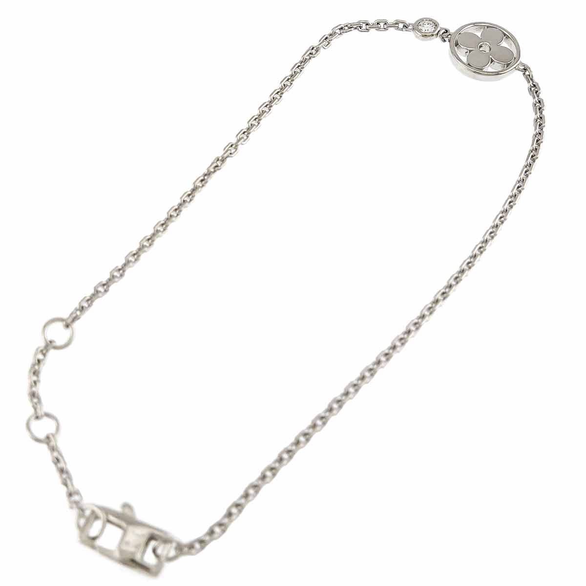 MONOGRAM Flower Diamond Bracelet 18K White Gold 750