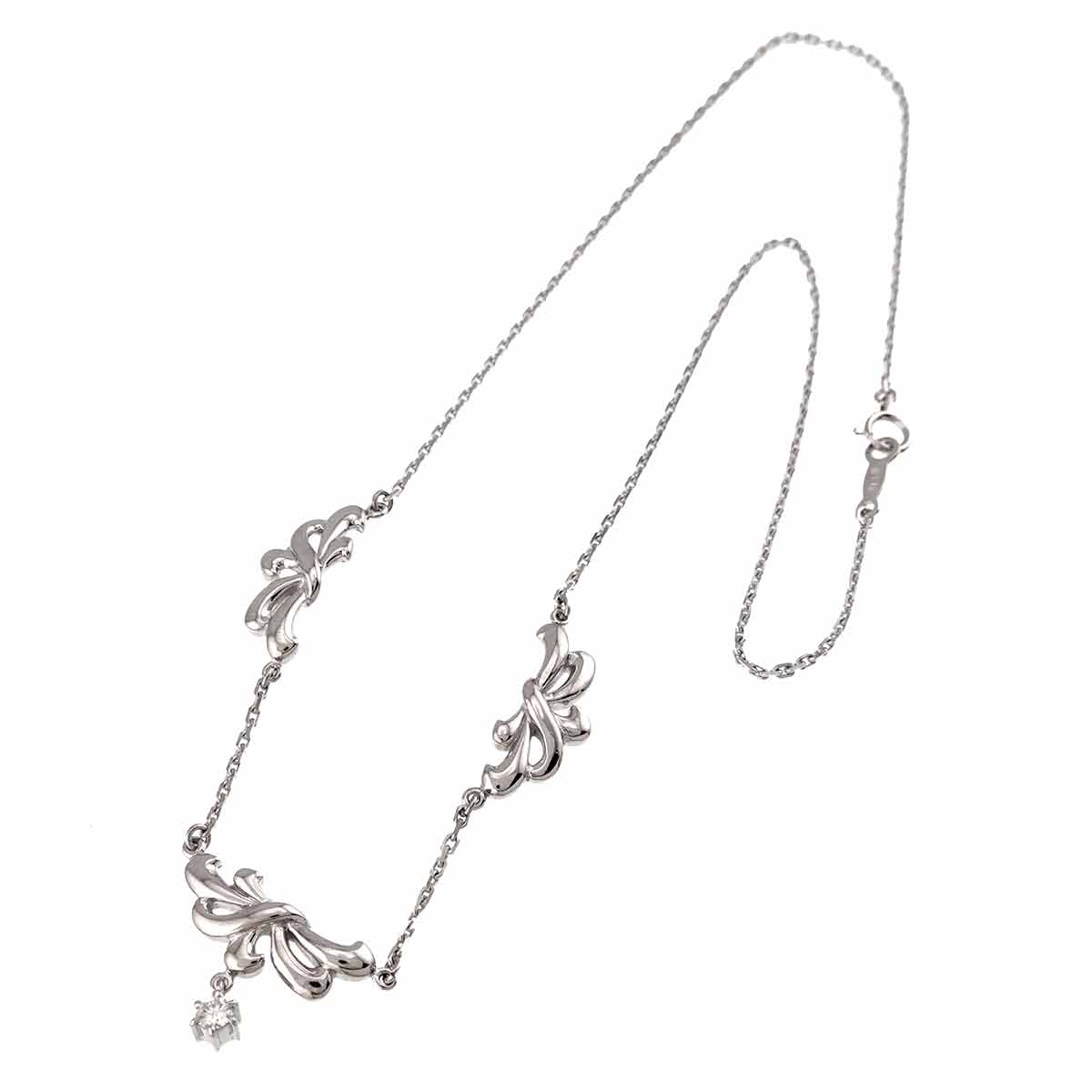 Diamond 0.10t Necklace 18K White Gold 750