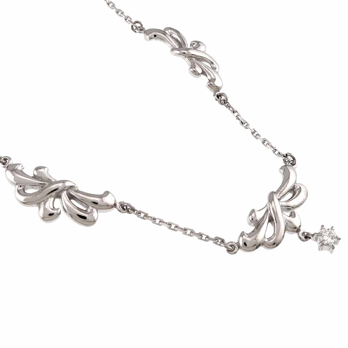 Diamond 0.10t Necklace 18K White Gold 750