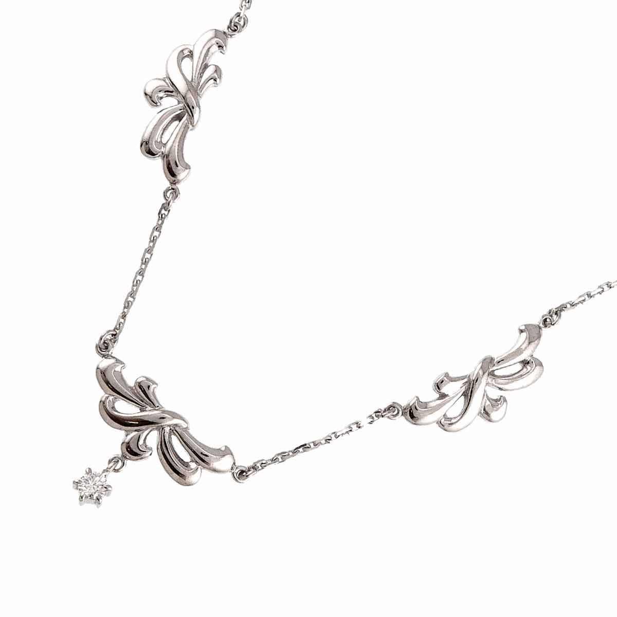 Diamond 0.10t Necklace 18K White Gold 750