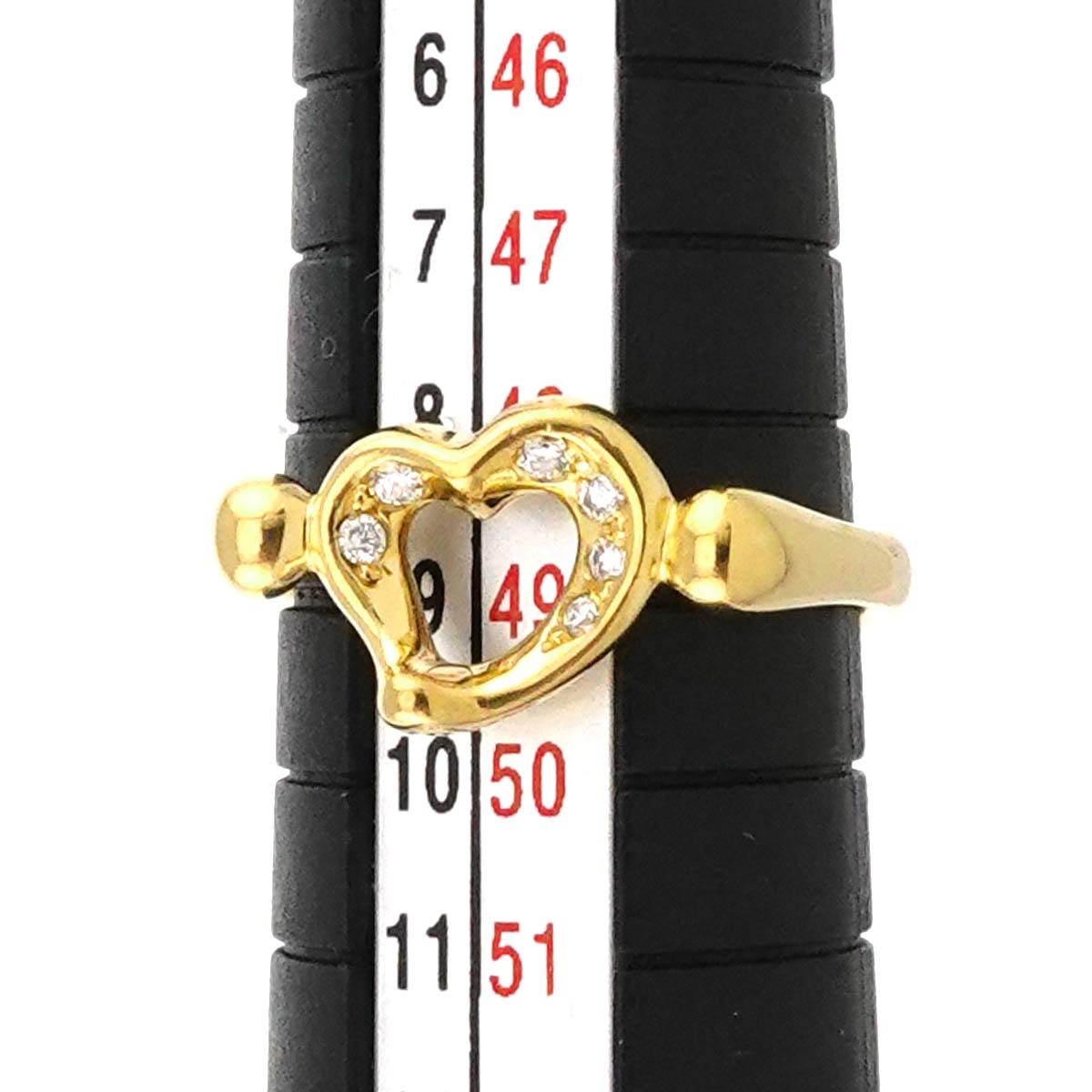 Open Heart Diamond Ring 18K YG 750 Size4.75-5(US)