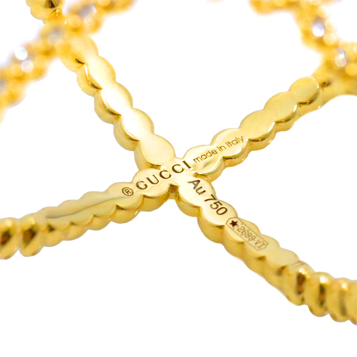 Diamond Ring 18K Yellow Gold 750 Size11 5.5-5.75(US)