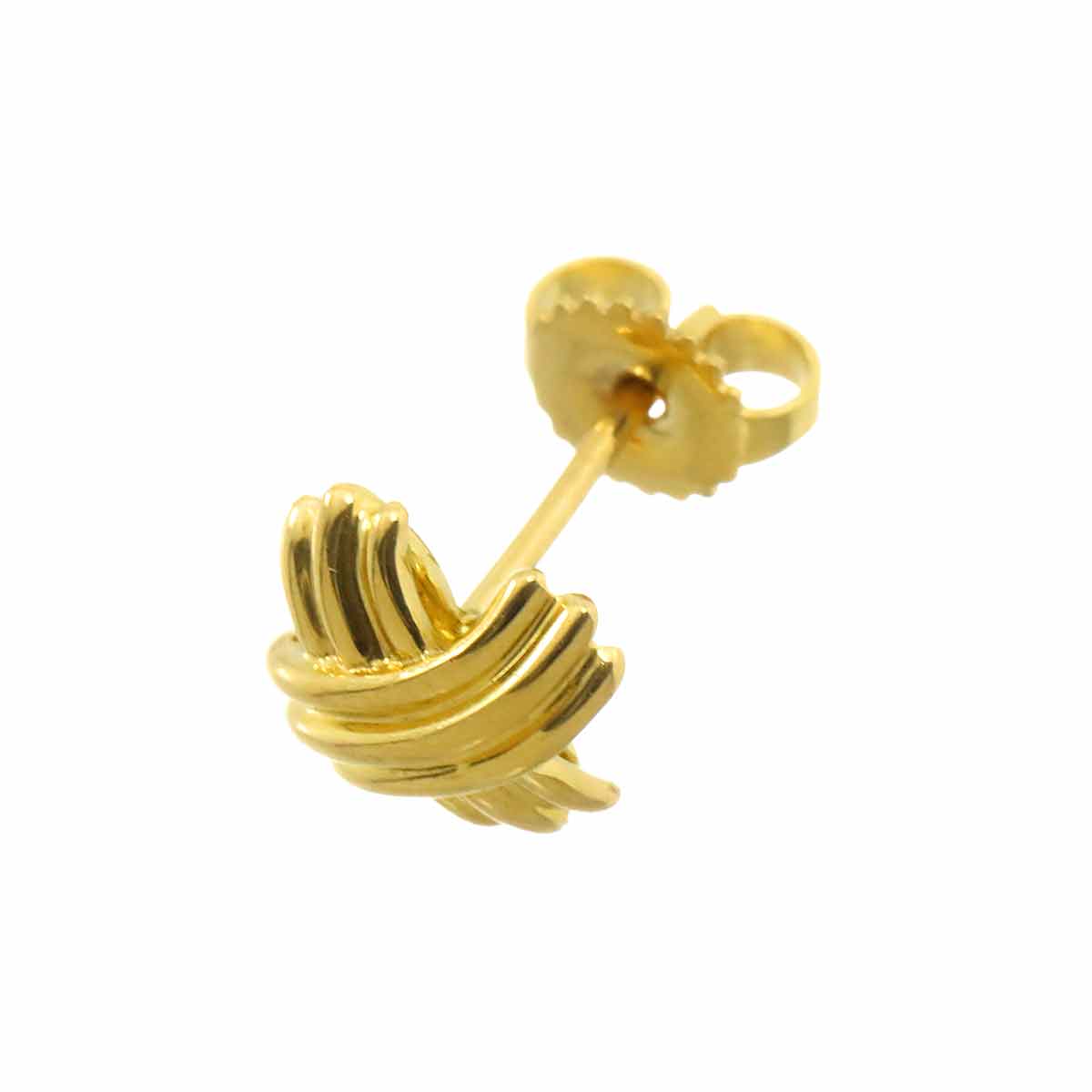 Signature Earring Pierced 18K YG 750 One Piece only