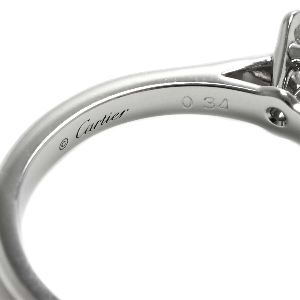 Solitaire Diamond 0.40ct F/VS2 Ring Pt Size50 5.25(US)