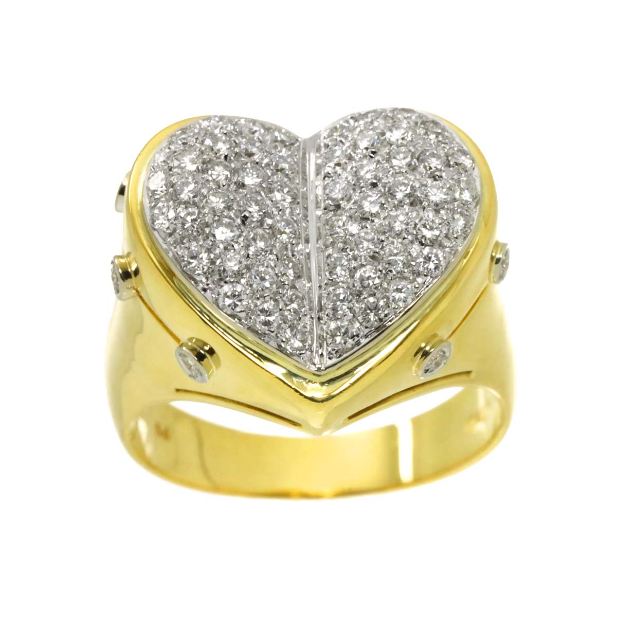 Diamond 0.37ct Ring 18K YG WG 750 size7.25(US)