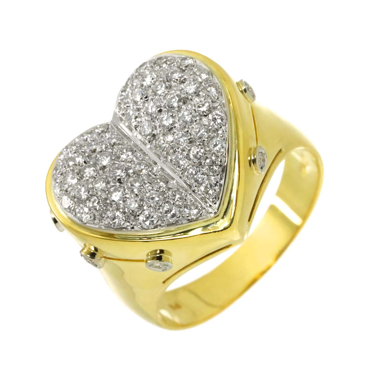 Diamond 0.37ct Ring 18K YG WG 750 size7.25(US)