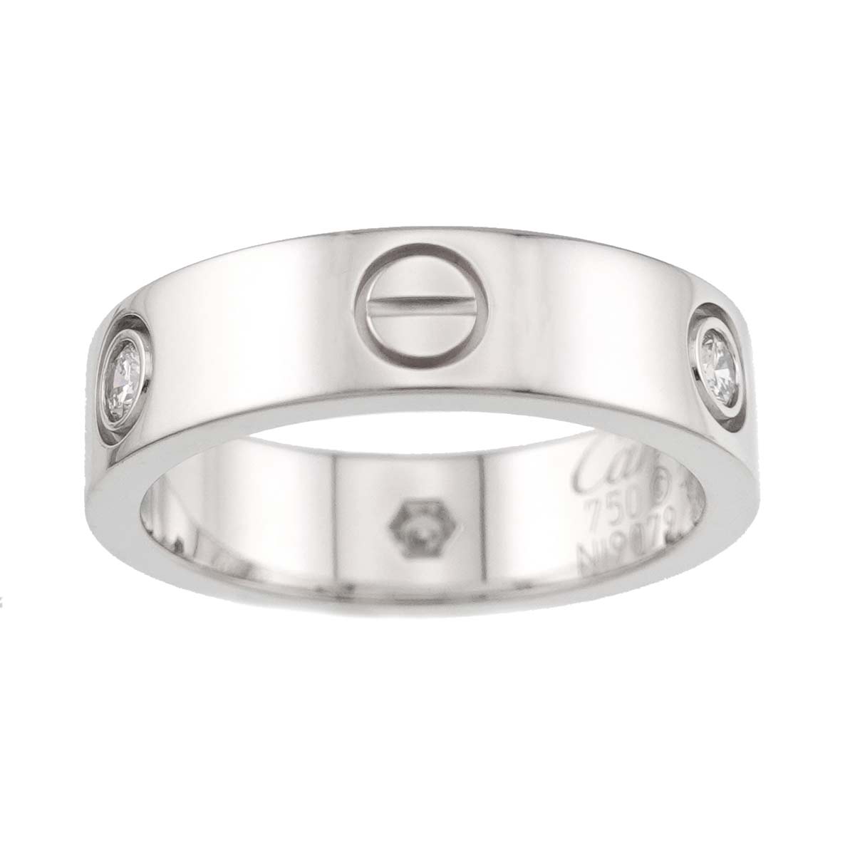 Love Ring Diamond 3P 18K White Gold 750 size56 7.25(US)