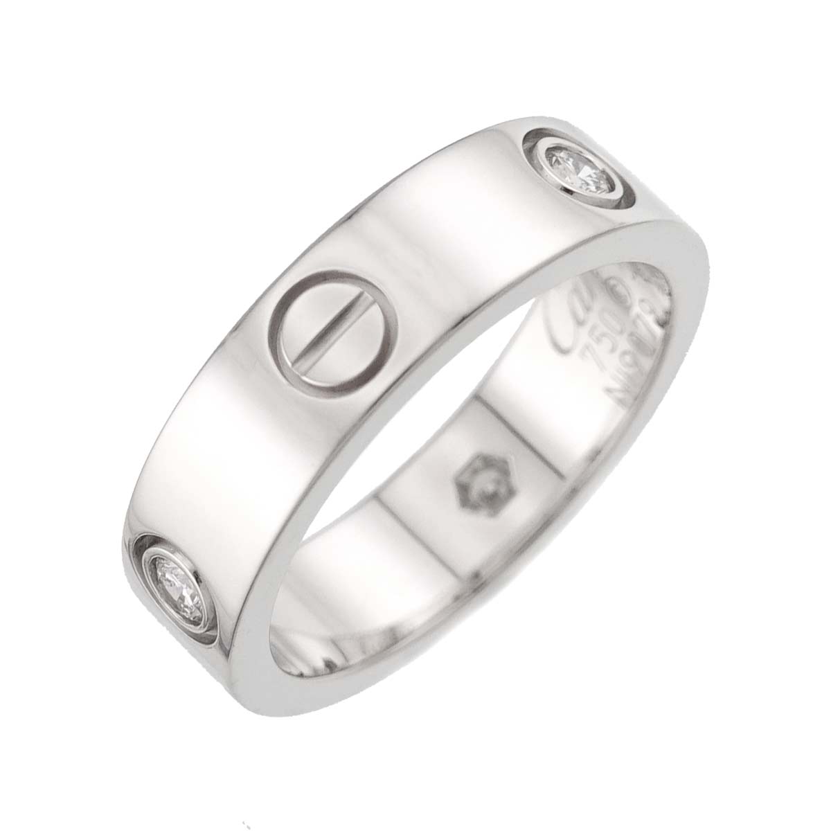 Love Ring Diamond 3P 18K White Gold 750 size56 7.25(US)