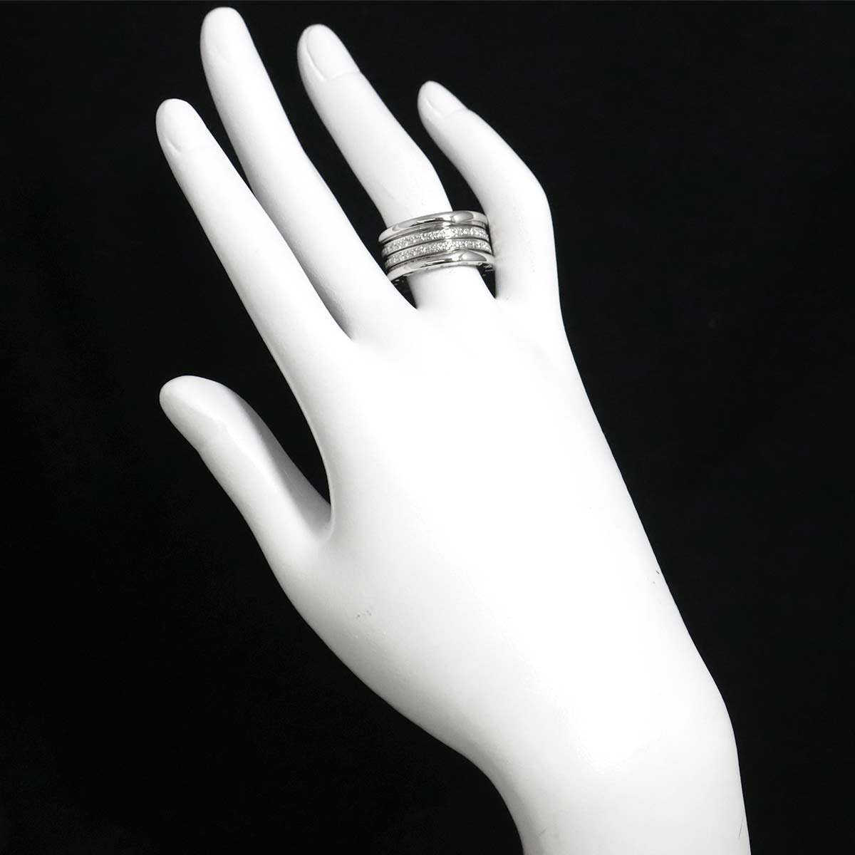 B-zero1 4Band Pave Diamond Ring 18K WG 750 size54 6.25-6.5(US)