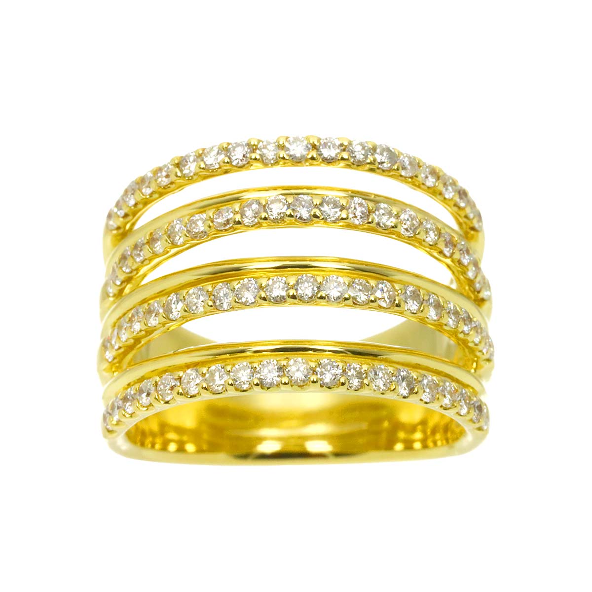 Diamond 1.00ct Ring 18K YG Yellow Gold 750 Size6.5-6.75(US)