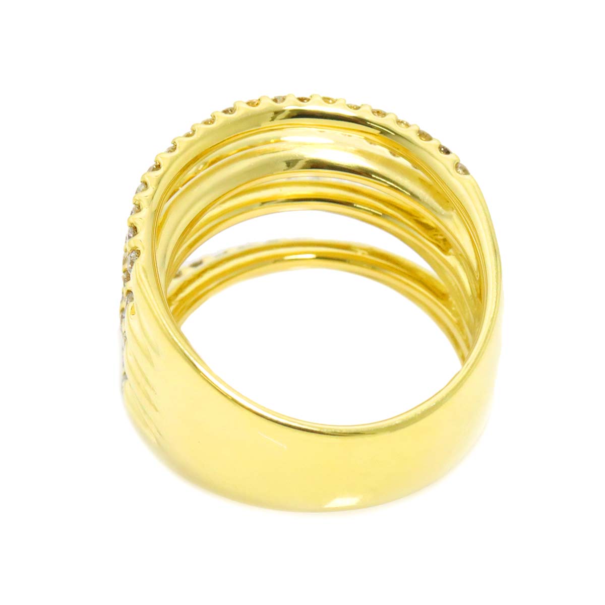 Diamond 1.00ct Ring 18K YG Yellow Gold 750 Size6.5-6.75(US)