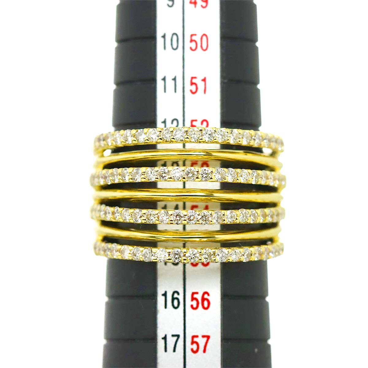 Diamond 1.00ct Ring 18K YG Yellow Gold 750 Size6.5-6.75(US)