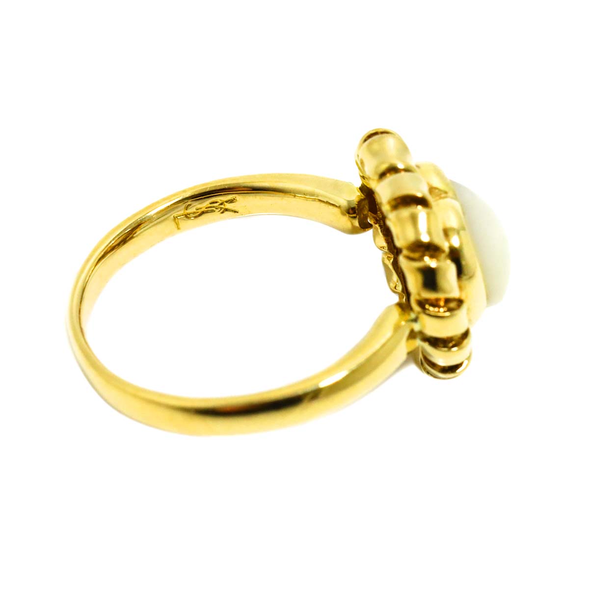 MOP Heart Ring 18K YG 750 size6.25-6.5(US)