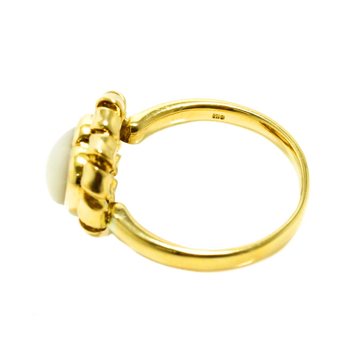 MOP Heart Ring 18K YG 750 size6.25-6.5(US)