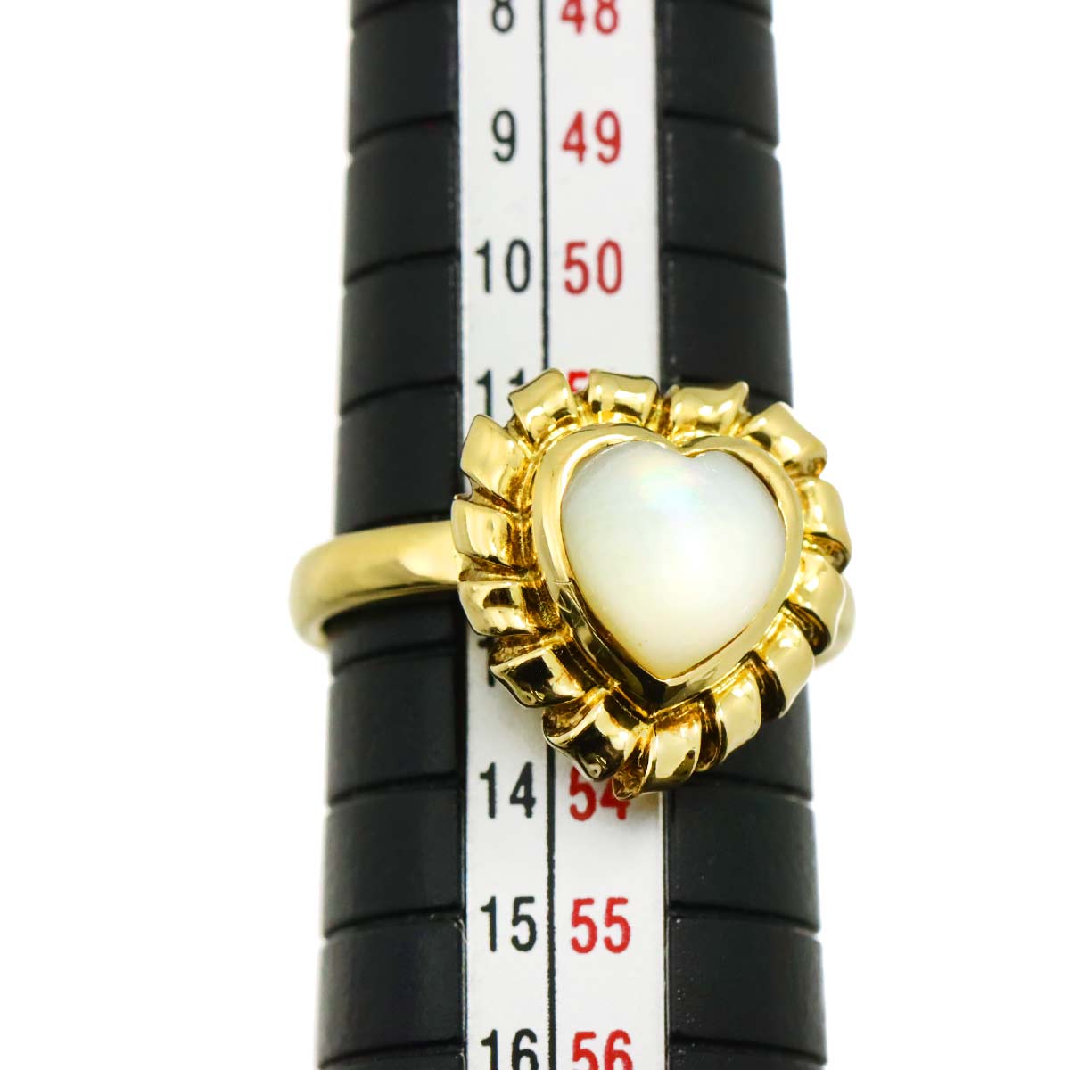 MOP Heart Ring 18K YG 750 size6.25-6.5(US)
