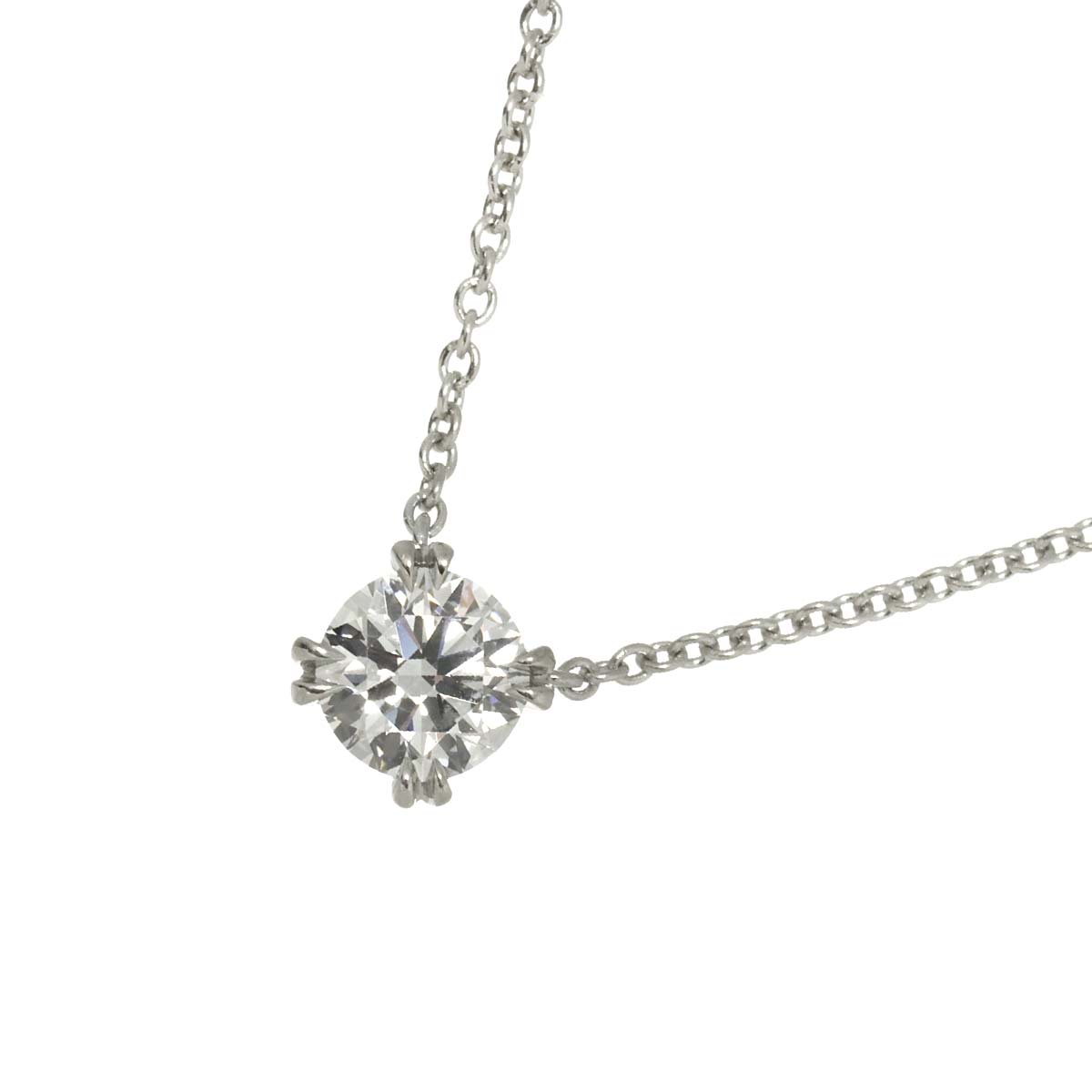 Solitaire Diamond 0.52ct F/VS2/3EX Necklace Pt