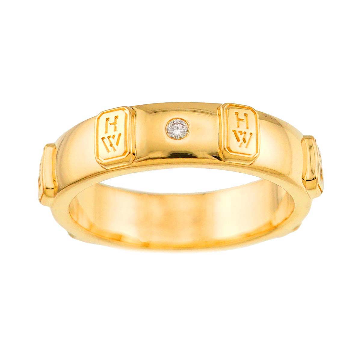 HW Logo Diamond Ring 18K YG 750 Size4.75-5(US)