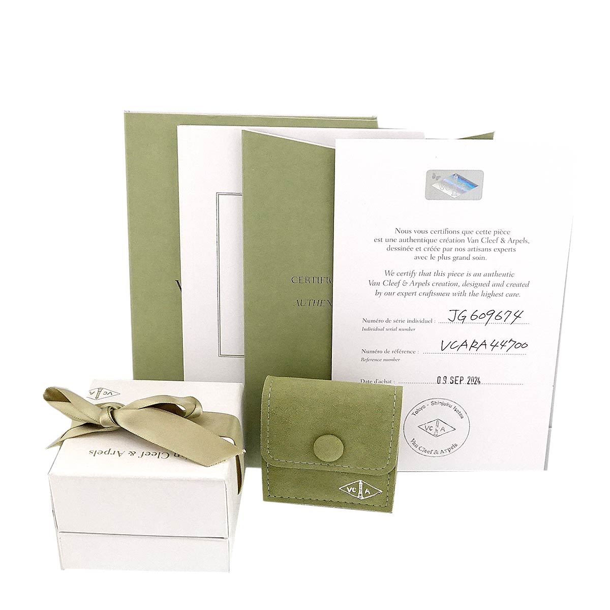 Vintage Alhambra Diamond Earrings Pierced 18K YG 750